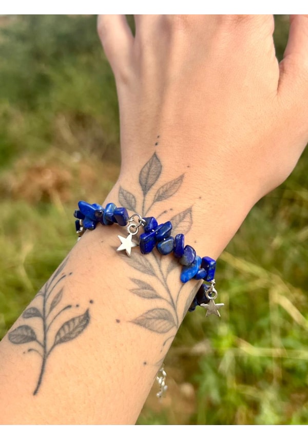 Pulseira Lápis Lazuli e Estrela