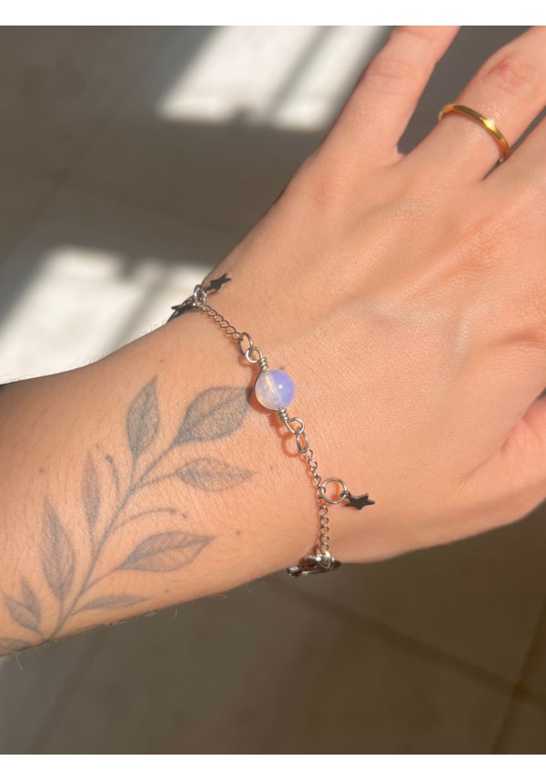 Pulseira Lua e Estrelas - Opalina