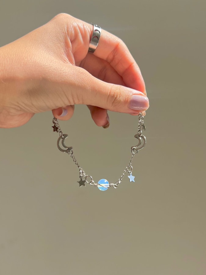 Pulseira Lua e Estrelas - Opalina — imagem 1