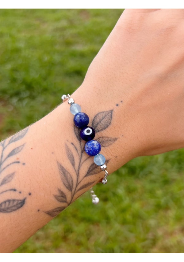 Pulseira Olho Grego e Cristais