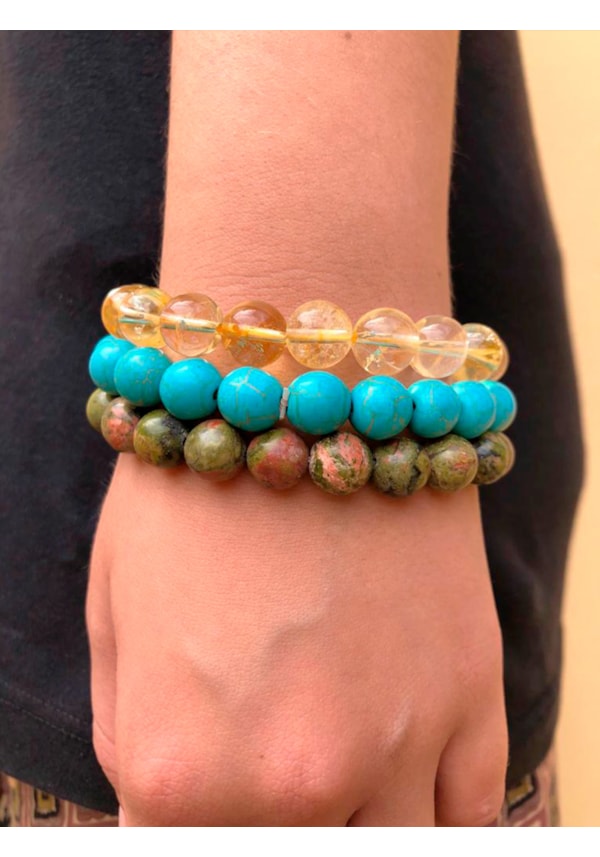 Pulseira Pedras com Elástico - Alegria