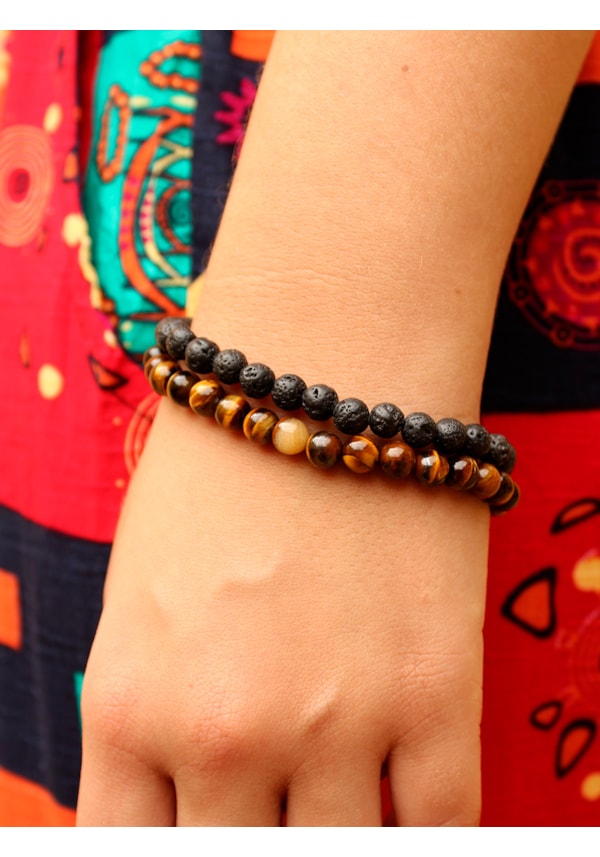 Pulseira Pedras com Elástico - Nature