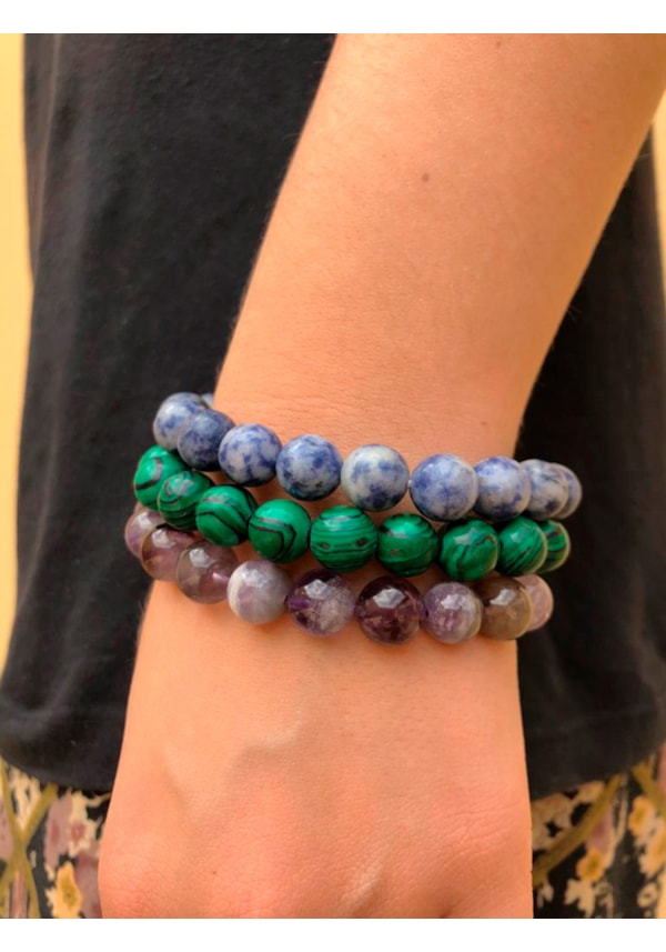 Pulseira Pedras com Elástico - Vida