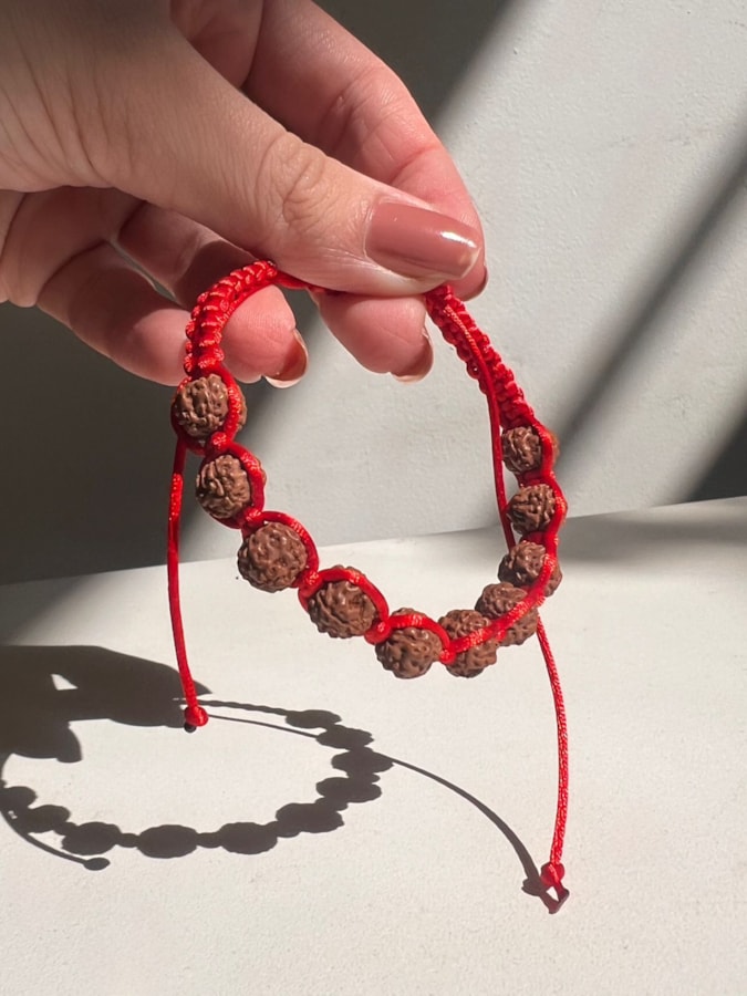 Pulseira Shambala Fio Vermelho - Rudraksha — imagem 2