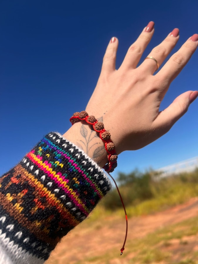 Pulseira Shambala Fio Vermelho - Rudraksha — imagem 1