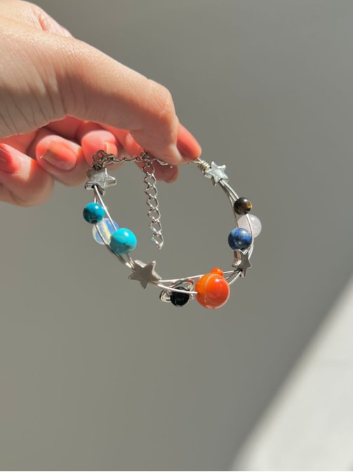 Pulseira Sistema Solar - Arame Artesanal
