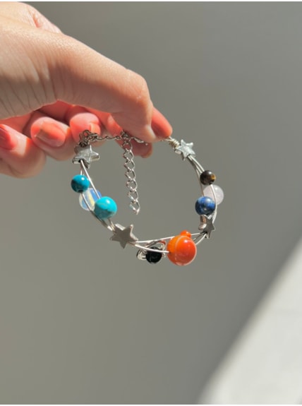 Pulseira Sistema Solar - Arame Artesanal