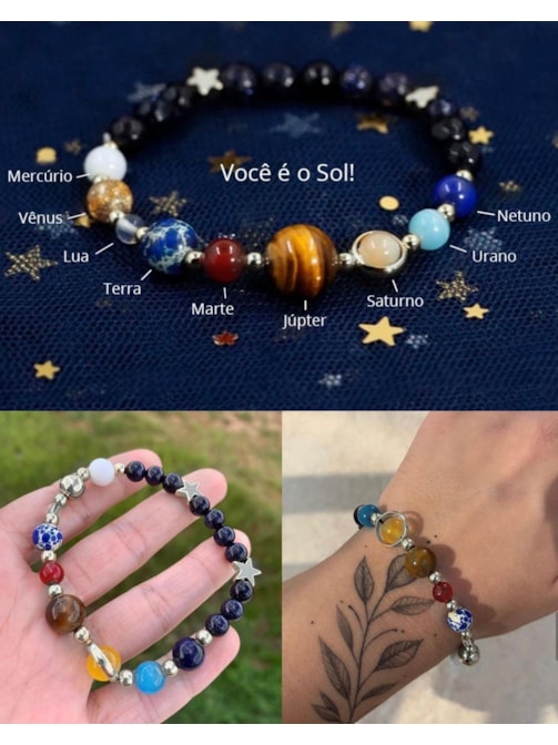 Pulseira Sistema Solar - Estrela Prateada