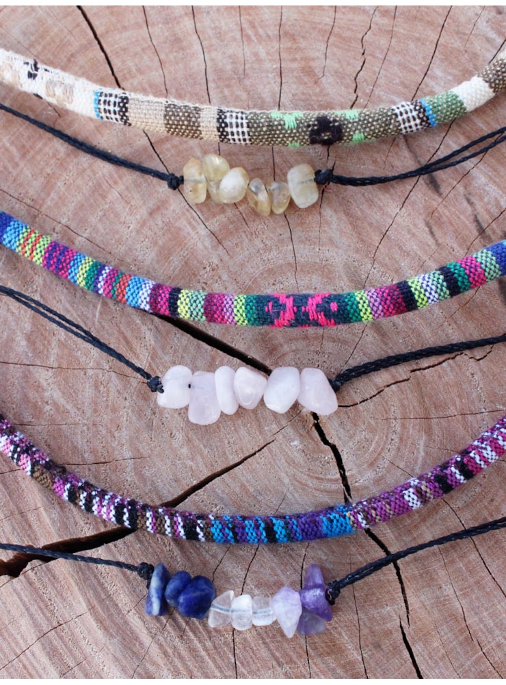 Pulseira Tecelagem Peruana com Pedrinhas — imagem 2