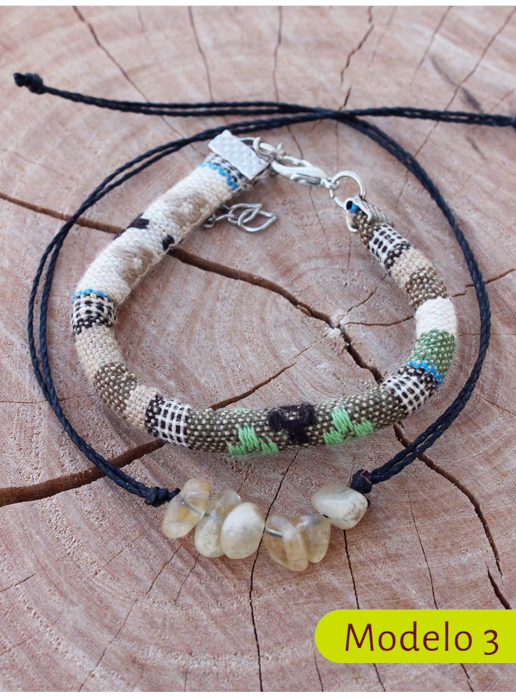 Pulseira Tecelagem Peruana com Pedrinhas — imagem 5