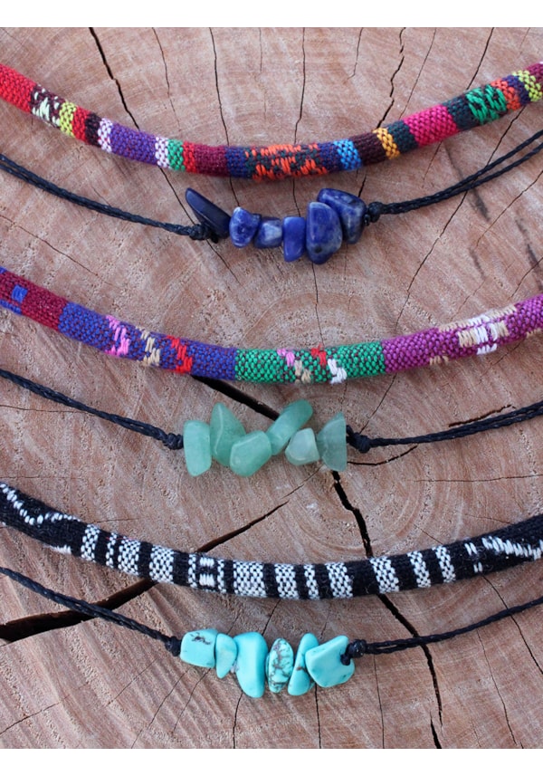 Pulseira Tecelagem Peruana com Pedrinhas