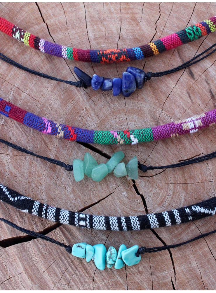 Pulseira Tecelagem Peruana com Pedrinhas — imagem 1