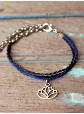 Pulseira Tripla Flor de Lótus