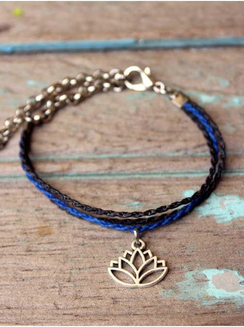 Pulseira Tripla Flor de Lótus