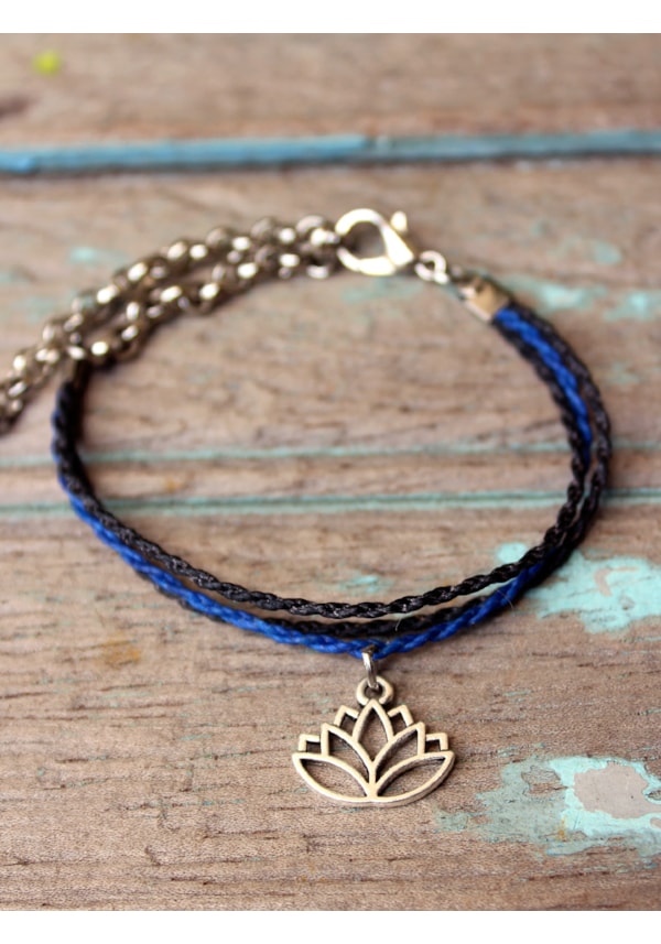 Pulseira Tripla Flor de Lótus