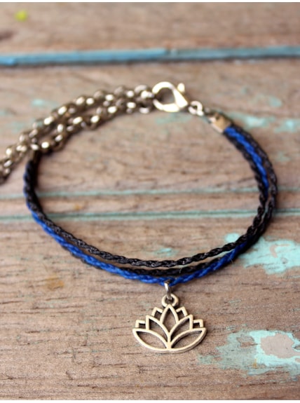 Pulseira Tripla Flor de Lótus