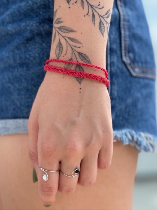 Pulseira Vermelha Trançada
