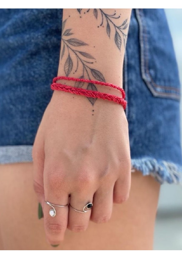 Pulseira Vermelha Trançada
