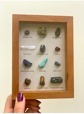 Quadro coleção de 12 cristais