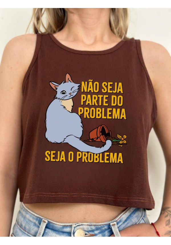 Regata Gato Parte do Problema - Marrom