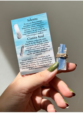 Selenita e Cianita Azul - Proteção Para Dias Difíceis
