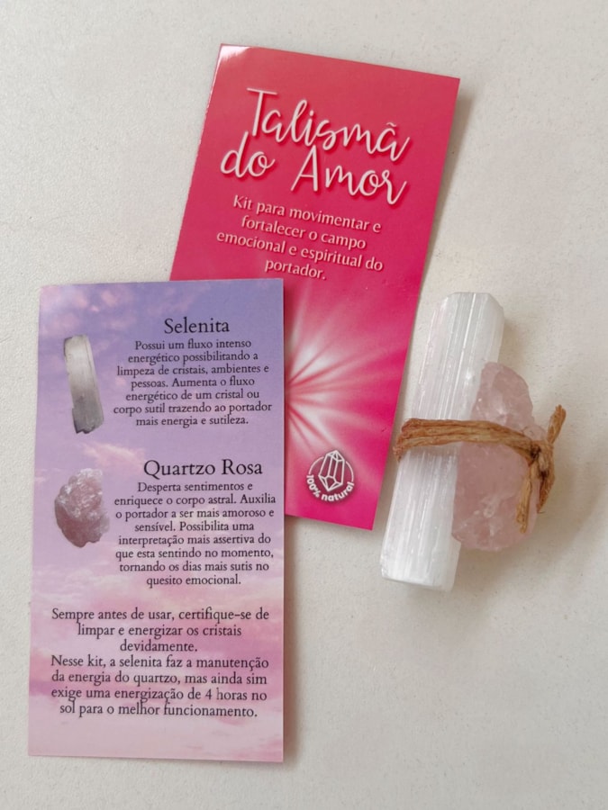 Selenita e Quartzo Rosa - Fortalecedor do Amor — imagem 1