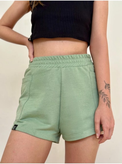 Short Moletom - Amor à primeira Brisa - Verde Menta