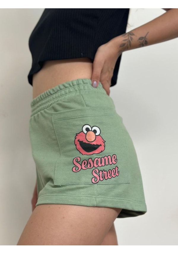 Short Moletom Elmo - Verde Menta
