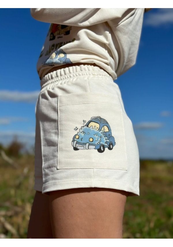 Short Moletom Freedom in Movement - Off-White