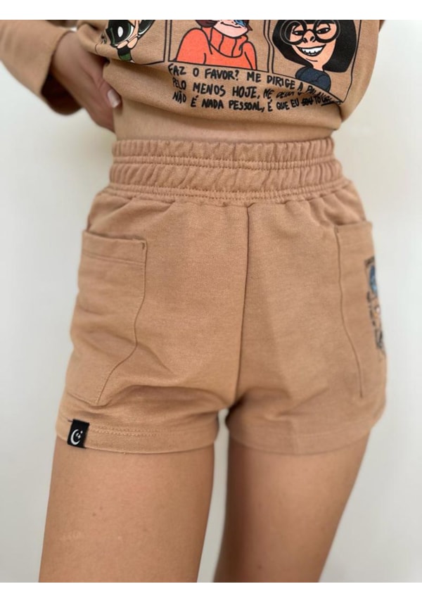 Short Moletom Garotas Cansadas - Capuccino