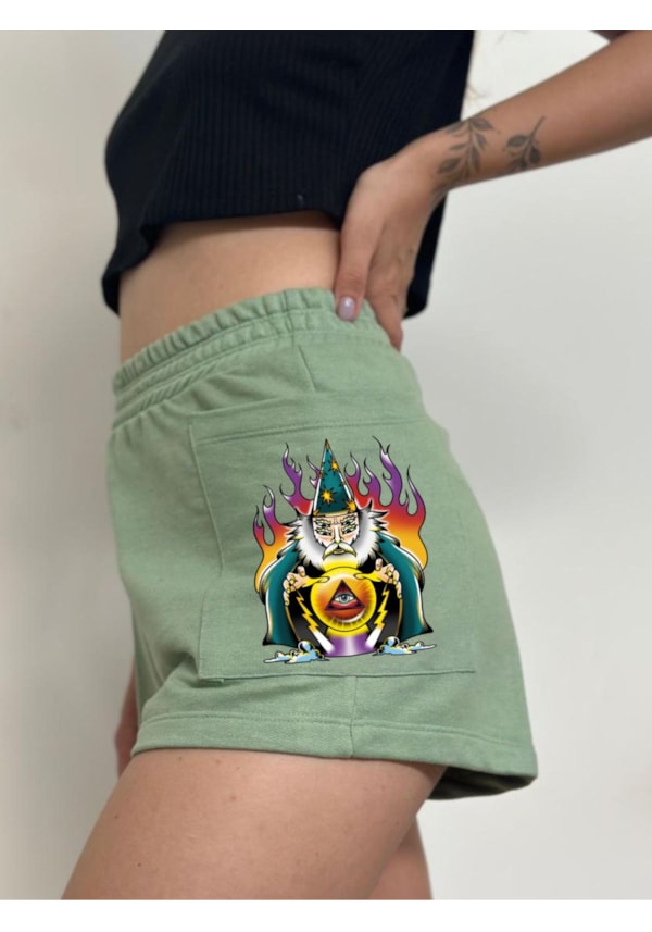 Short Moletom Mago - Verde Menta