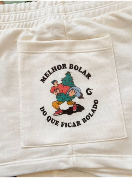 Short Moletom - Melhor Bolar - Off-White