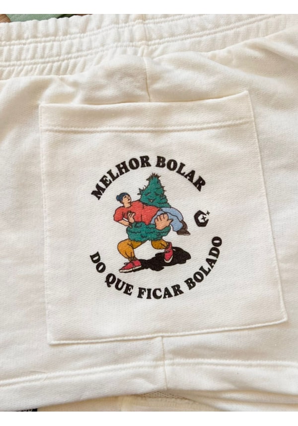 Short Moletom - Melhor Bolar - Off-White