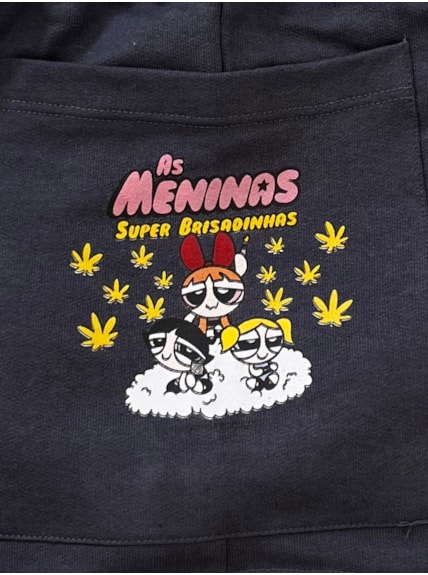 Short Moletom - Meninas Super Brisadinhas - Grafite