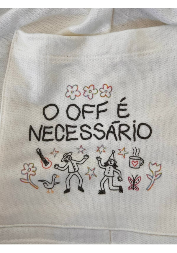 Short Moletom O Off é Necessário - Off-White