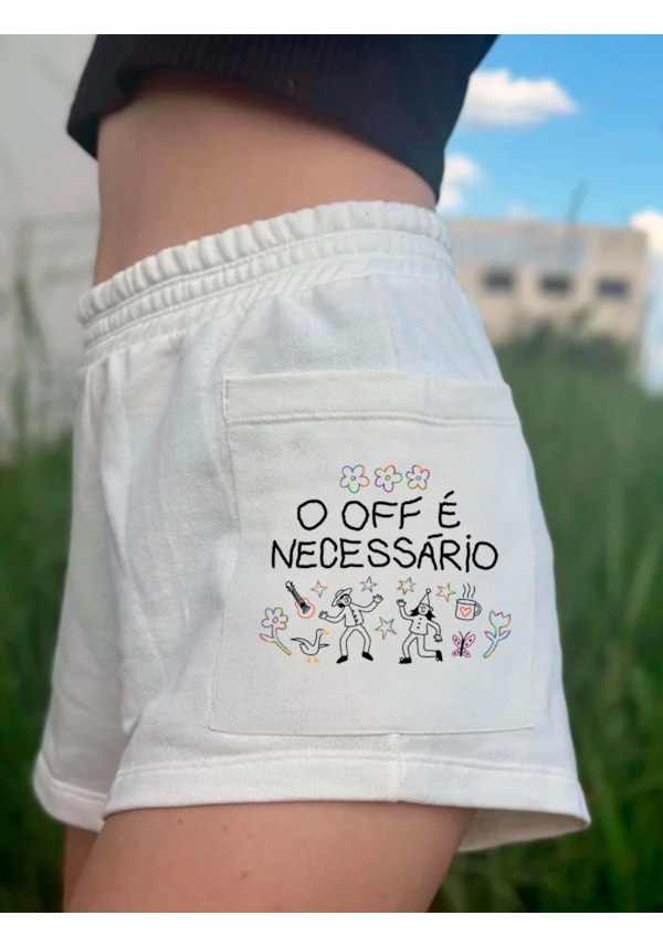 Short Moletom O Off é Necessário - Off-White
