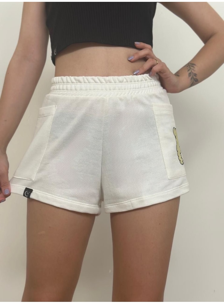 Short Moletom Peace - Off-White — imagem 3