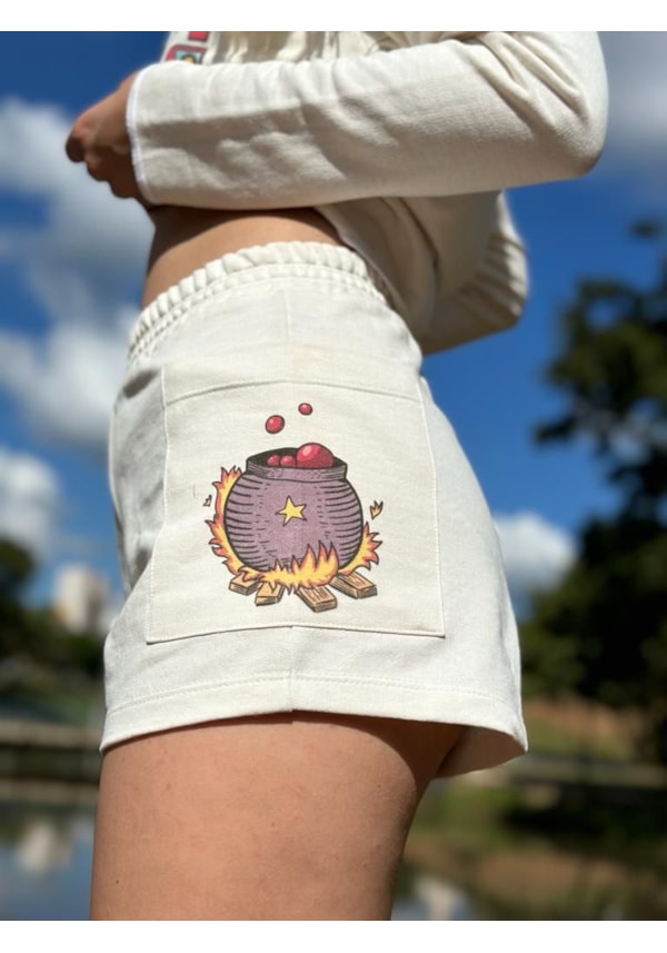 Short Moletom Pinball Wizard - Off-White