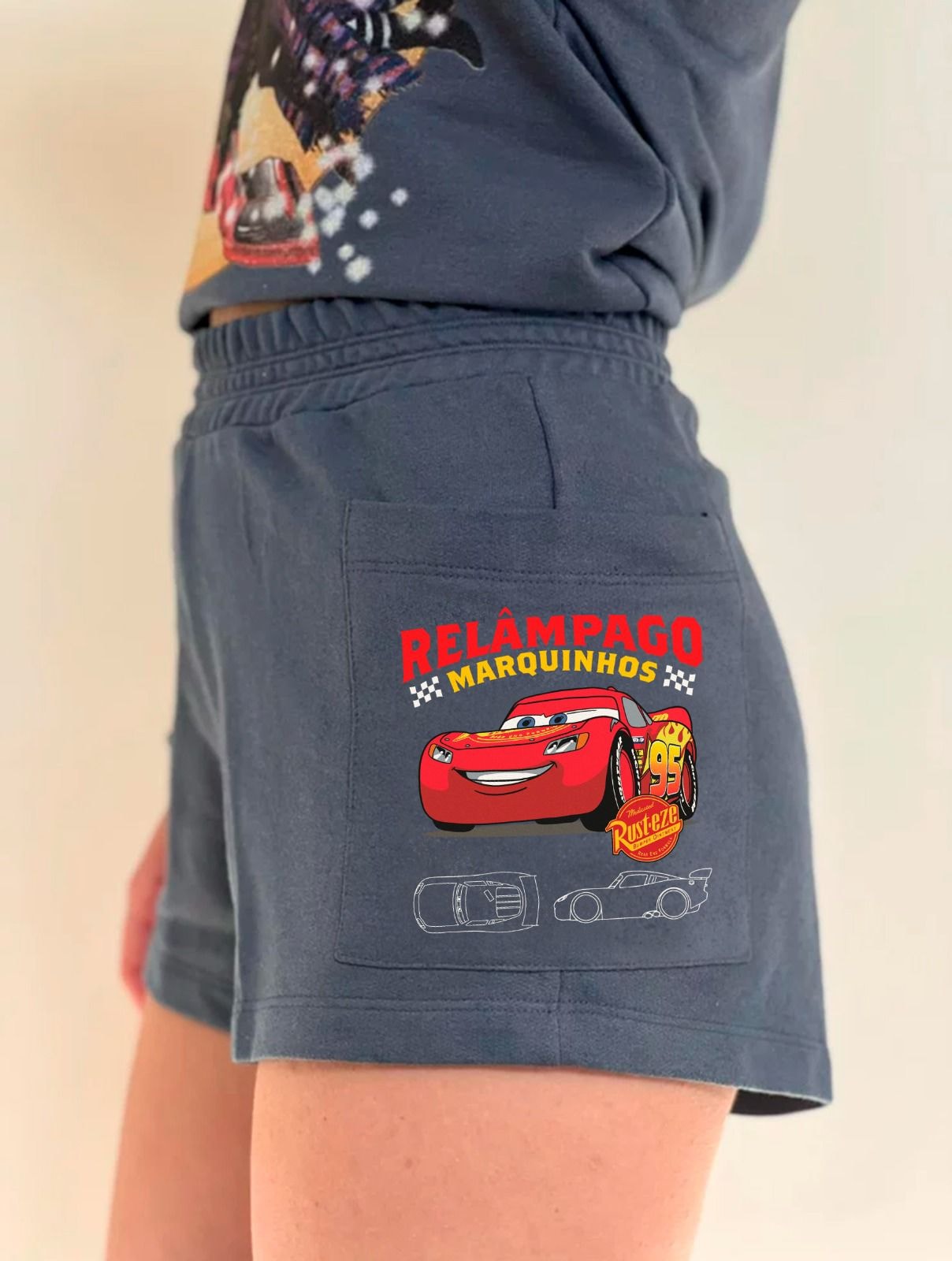 Short Moletom Relâmpago Marquinhos - Grafite — imagem 1