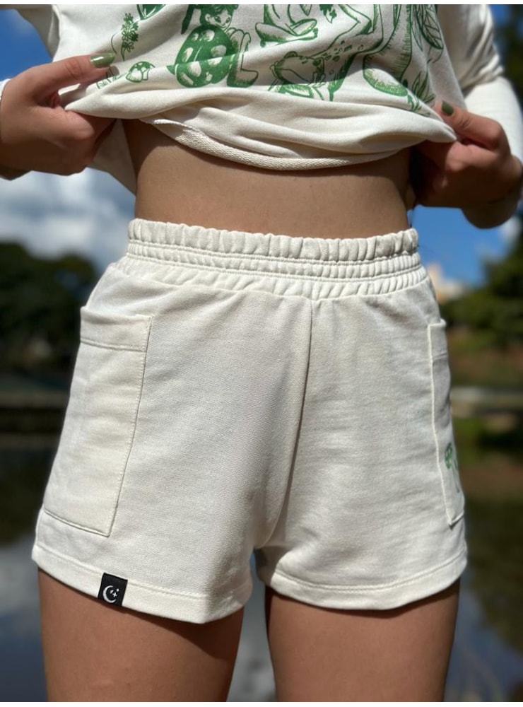 Short Moletom Sociedade Alternativa - Off-White — imagem 2