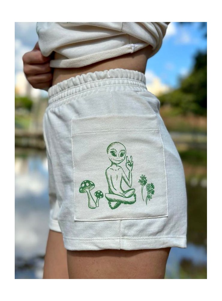 Short Moletom Sociedade Alternativa - Off-White — imagem 1