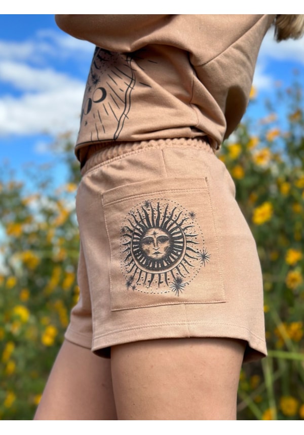 Short Moletom Solar - Capuccino