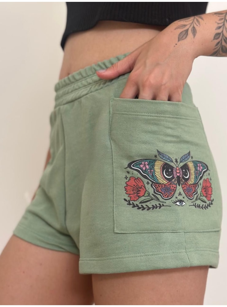 Short Moletom Sunshine - Verde Menta — imagem 1