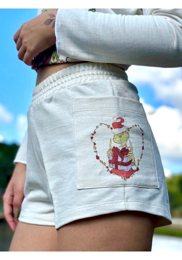 Short Moletom The Grinch - Off-White