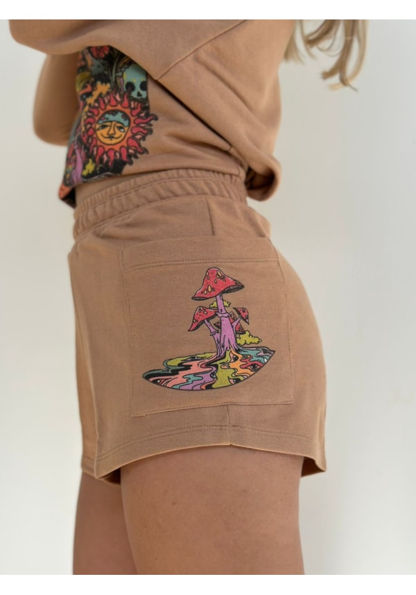 Short Moletom Trip Hippie - Capuccino