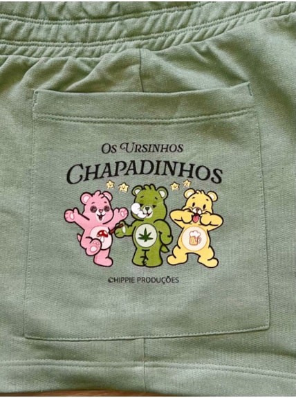 Short Moletom - Ursinhos Chapadinhos - Verde Menta