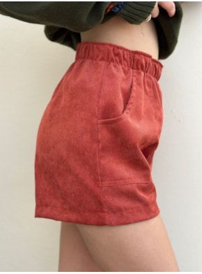Short Veludo Cotelê - Terracota