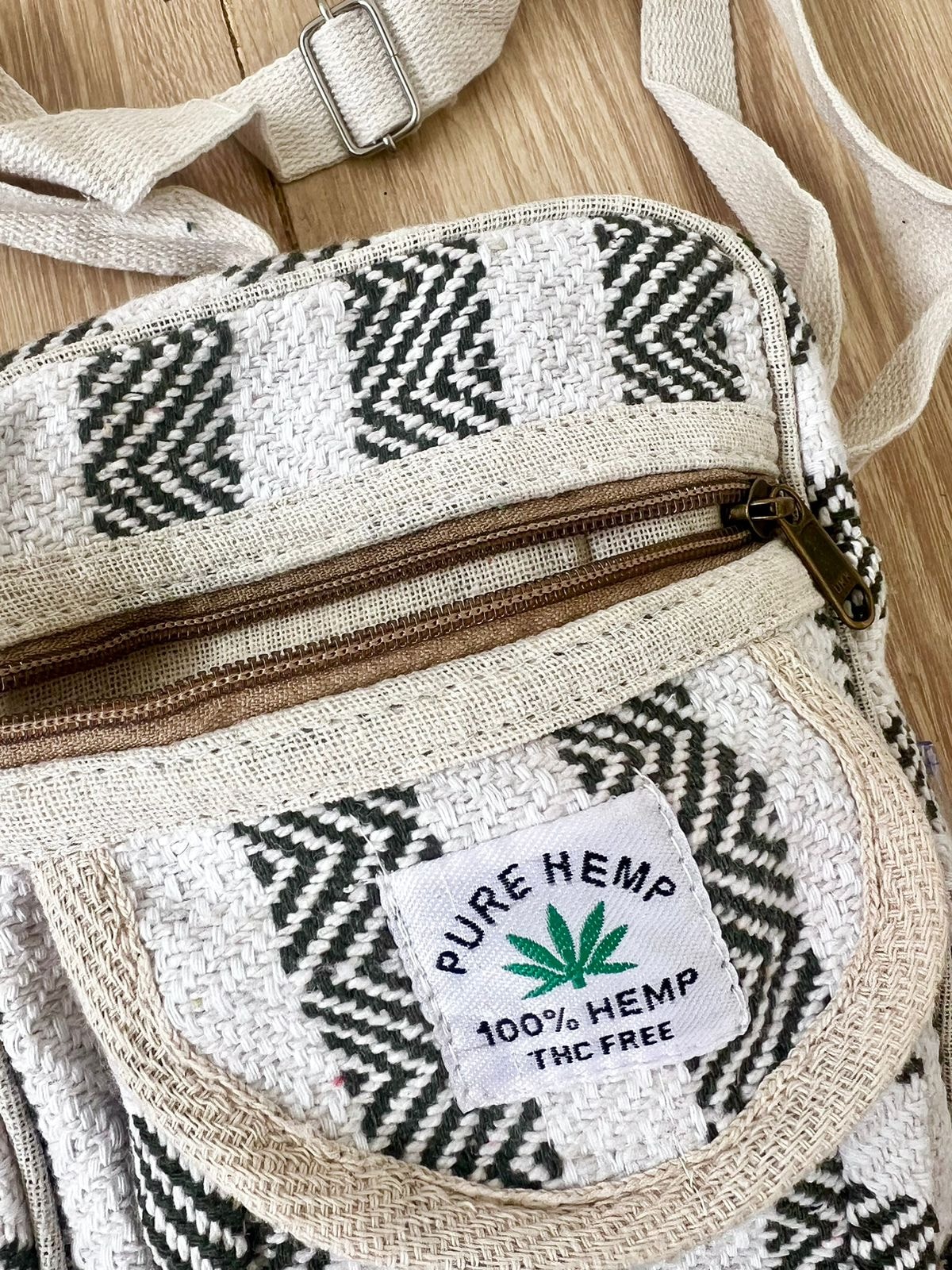 Shoulder Bag Hemp Listras Cânhamo - Musgo — imagem 3