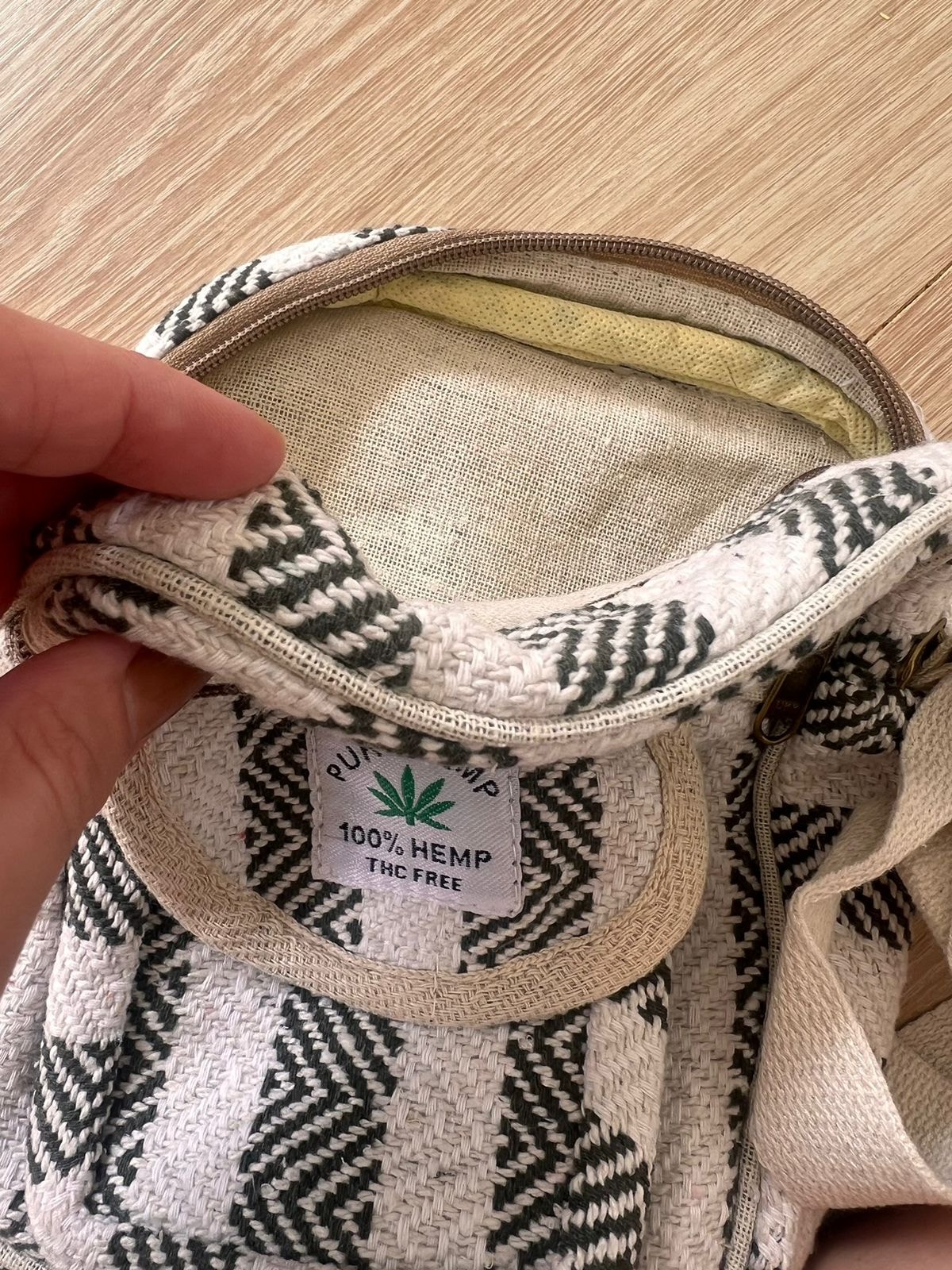 Shoulder Bag Hemp Listras Cânhamo - Musgo — imagem 4