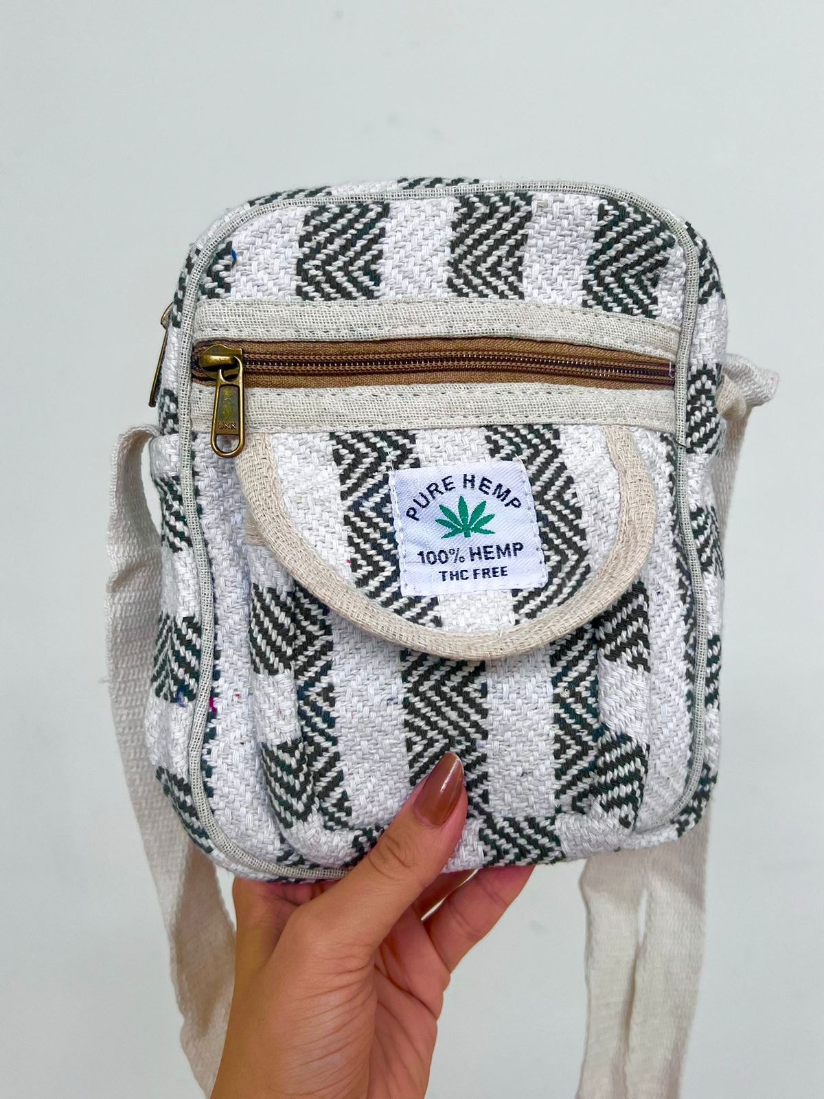 Shoulder Bag Hemp Listras Cânhamo - Musgo — imagem 1